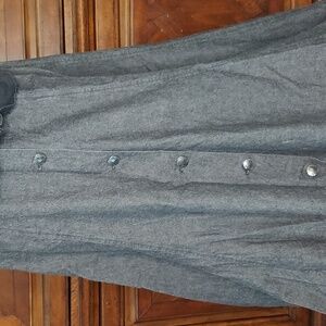 Roper Denim Maxi Skirt - 7 button front - black/gray